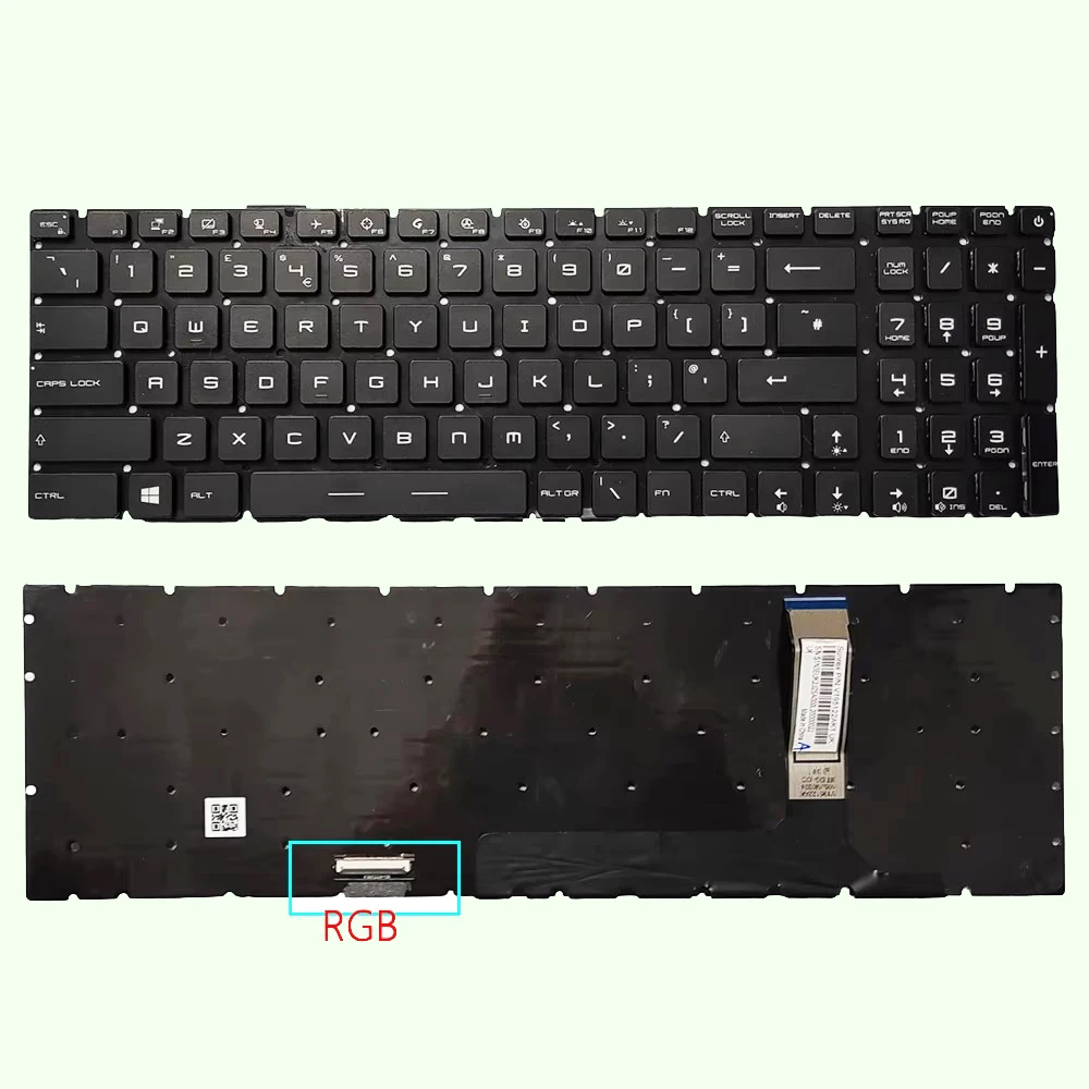 Keyboard for MSI GE76 Raider GP76 GS76 10UE 10UG 10UH 11UE MS-17K3 With Per-Key RGB UK Layout