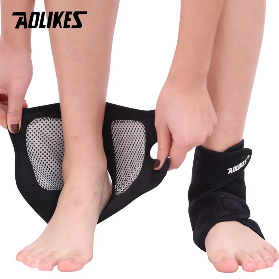 AOLIKES 1 paire auto-chauffant aimant cheville soutien orthèse garde protecteur hiver garder au chaud sport Tourmaline produit pied retenue