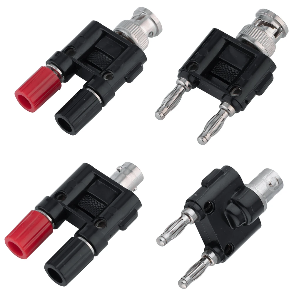1 szt. BNC na dwa podwójne 4mm bananowe męskie żeńskie gniazdo złącze koncentryczne RF Adapter