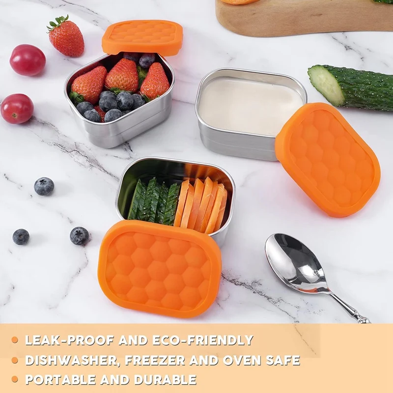 

Контейнеры для хранения продуктов из нержавеющей стали, 3 шт., новинка на складе