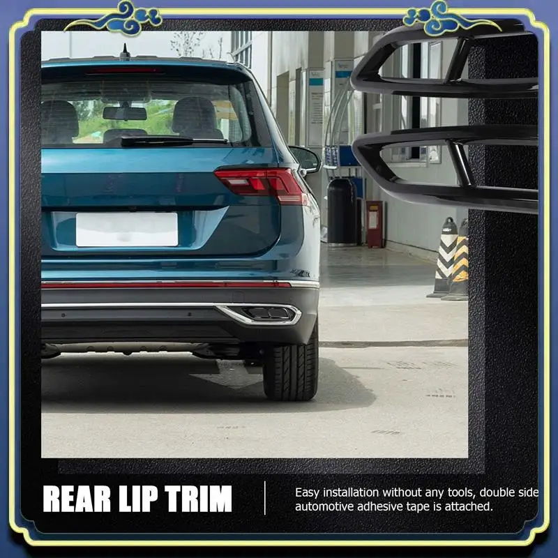 

AU16-Car Rear Bumper Exhaust Muffler Tail Pipe Trim Sticker For Tiguan L 2022