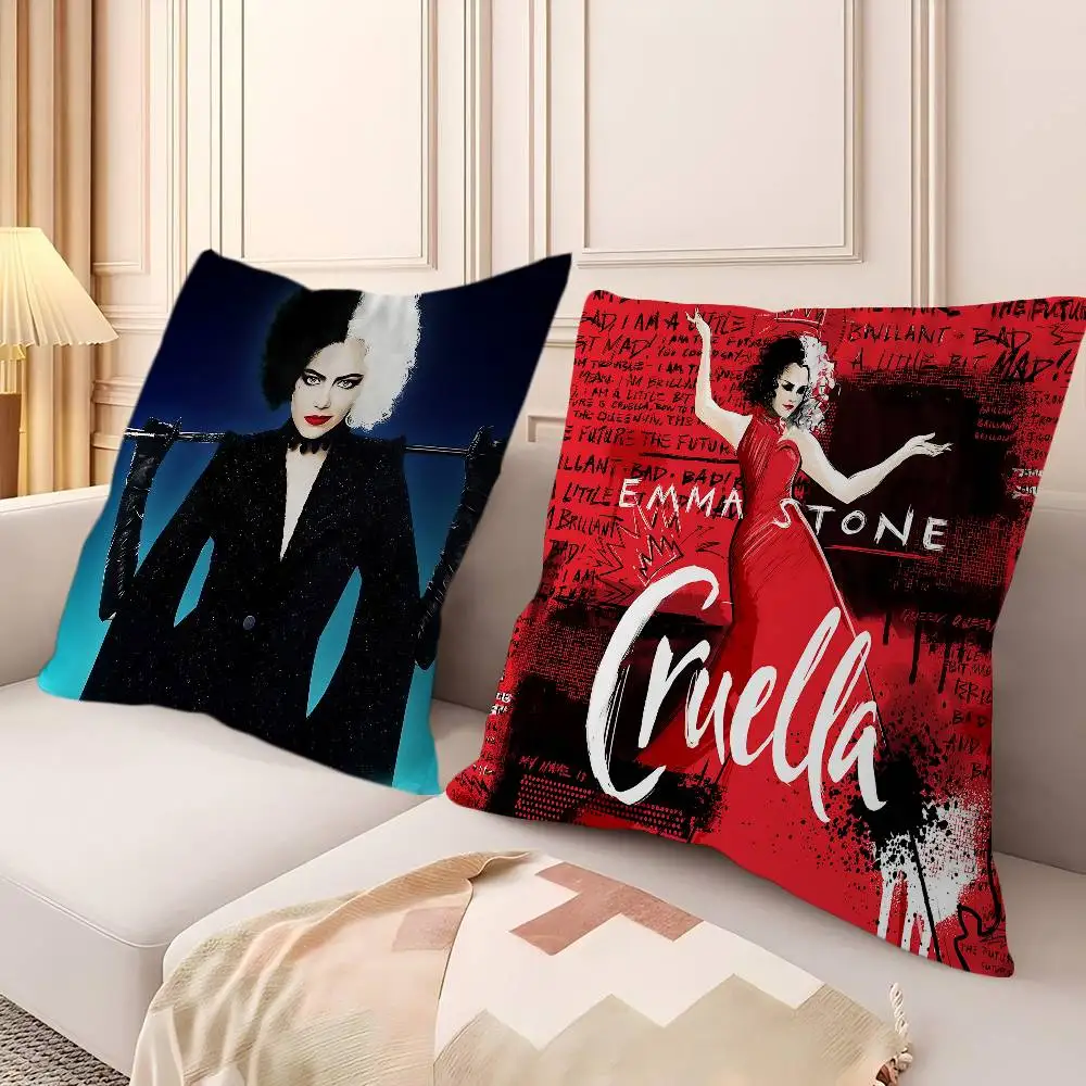 C-CRUELLA EMMA حجر الفيلم الكلاسيكي المخدة تون هدية غطاء الوسادة غرفة نوم المنزل أريكة كرسي مقعد ديكور كيس وسادة