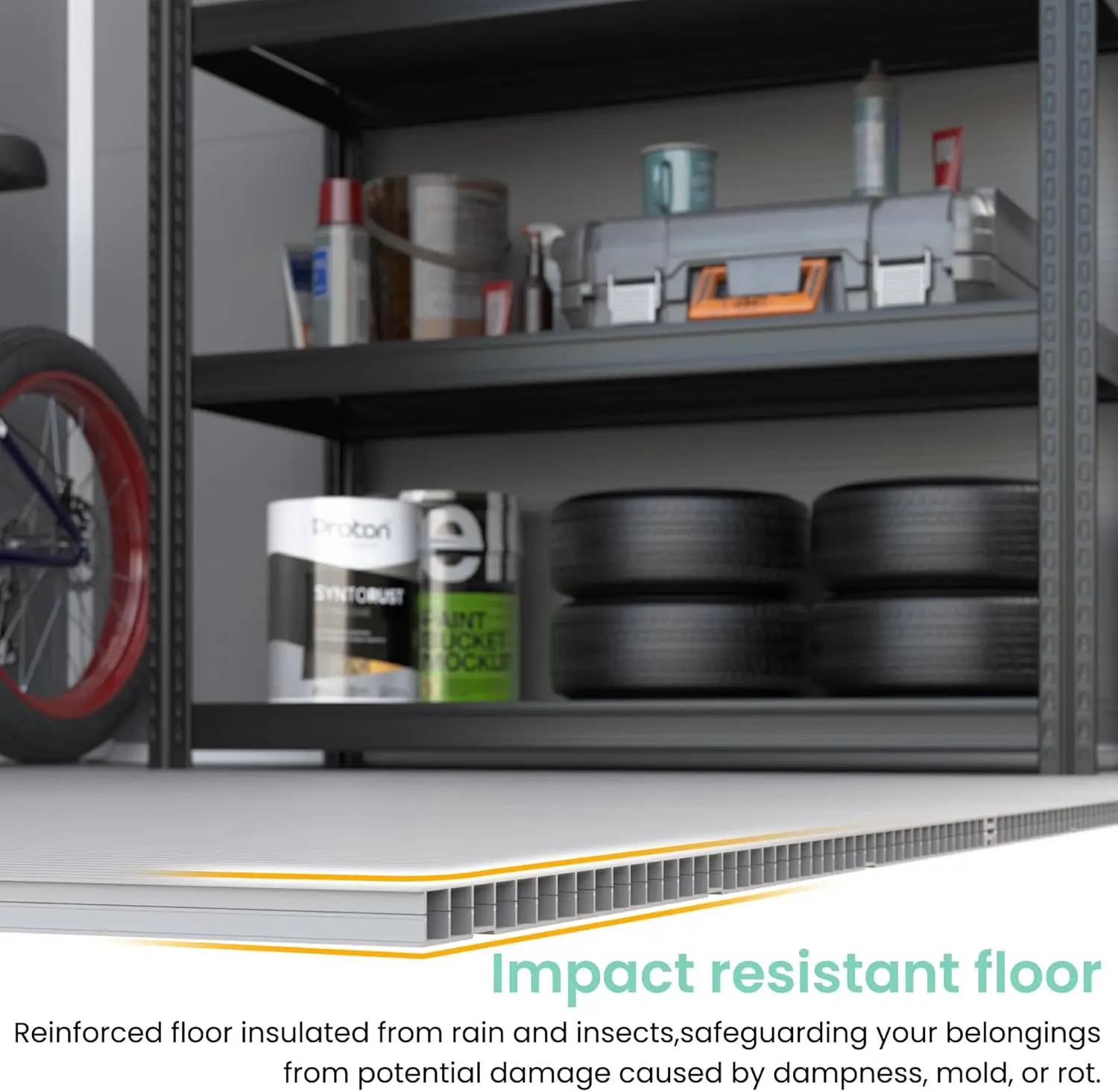 กลางแจ้งเรซิ่นเก็บ Shed 6x4.5 ฟุต,สวนพลาสติก Shed สําหรับจักรยาน,ถังขยะ,เครื่องมือ, ภายนอก Sheds พร้อมประตูล็อคได้
