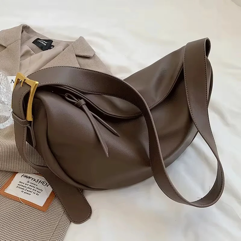 Bolsos cruzados de gran capacidad para mujer, bolsos de lujo, bolsos de hombro suaves sólidos, bolsos de viaje casuales para mujer, bolso Vintage,