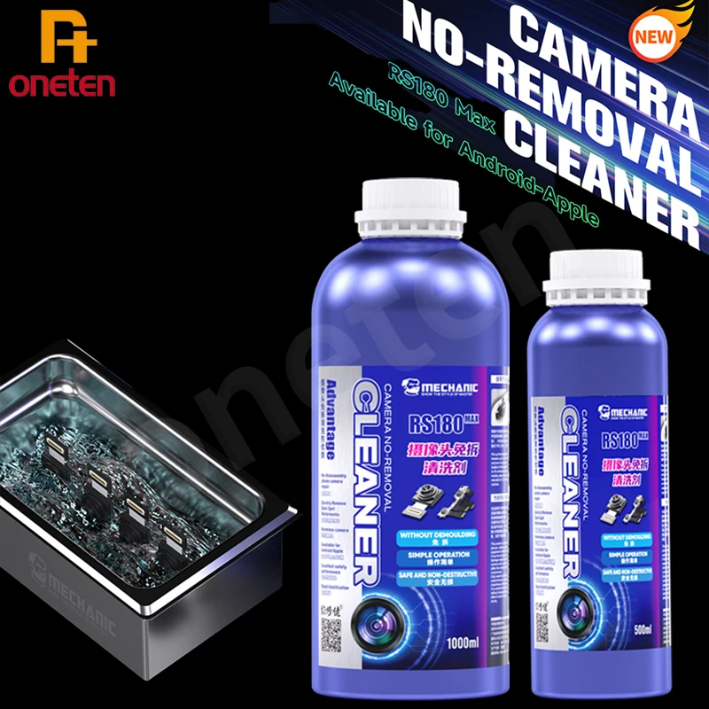 MECHANIC RS180 MAX Mobile Phone Rear Camera Cleaning Agent Ultrasonic Cleaning Camera Watermark Black Spots Thin Solvent Tool