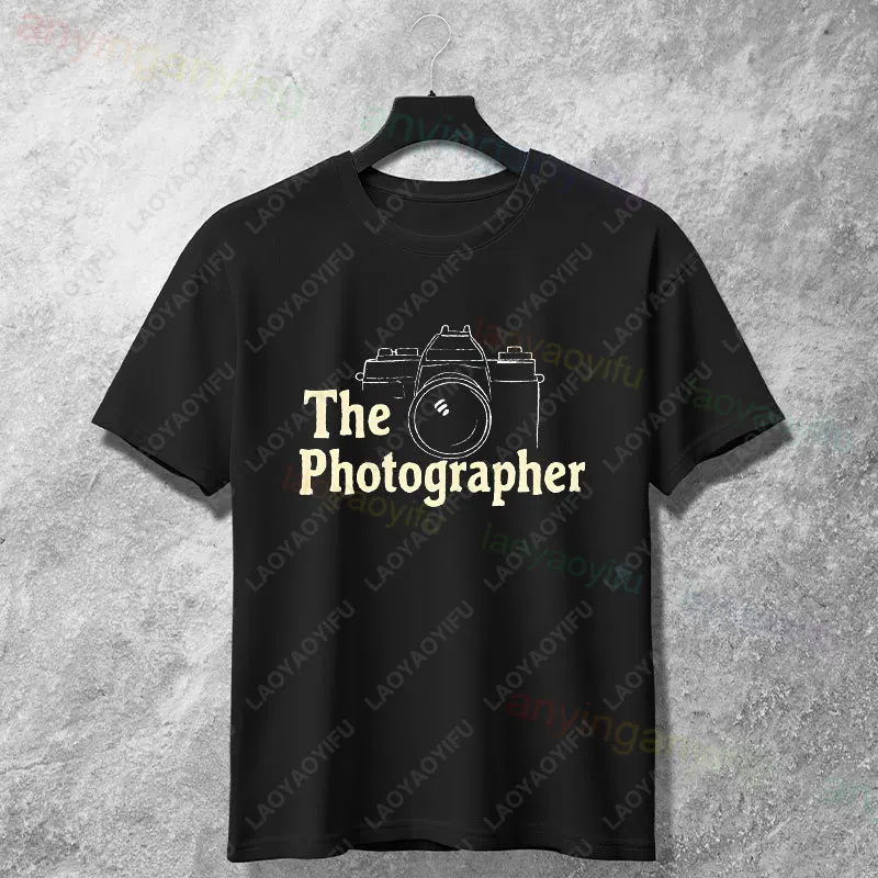 Men & Women's Vintage Photographer Lens Humor Style Graphic T-shirt 100% Cotton Short Sleeve Casual Fashion Tshirt Outdoor Wear