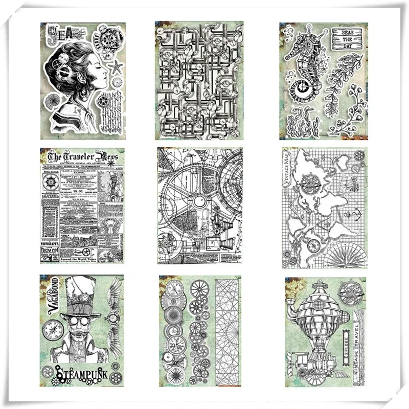 2021 New Arrivals Clear Stamps For Scrapbooking Paper Making Vintage Travel Map Stamp Set Account Craft Set No Dies