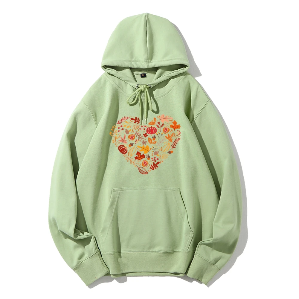 Love Flower Graphic Print Hoodie Pure Cotton High Quality Loose Shoulder Hooded Sweater Trend New Fashion Sweatshirt