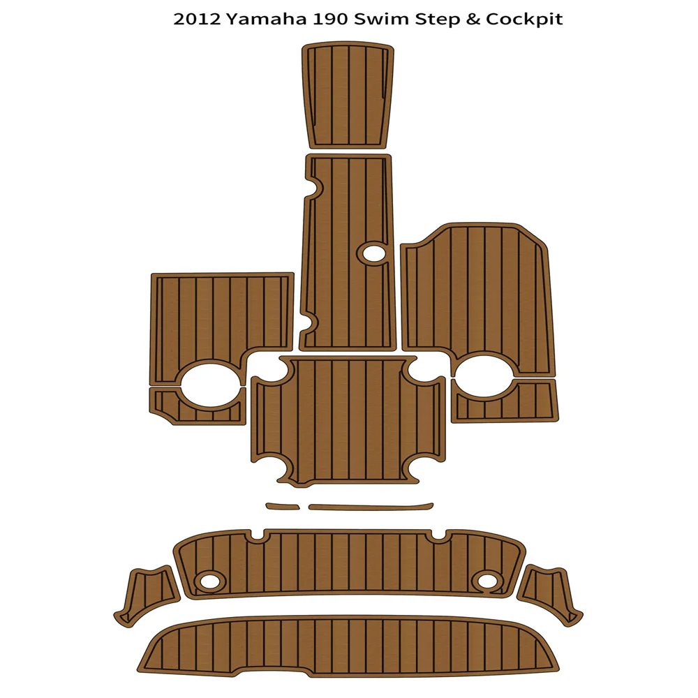 

2012 Yamaha 190 Swim Platform Cockpit Pad Boat EVA Foam Faux Teak Deck Floor Mat