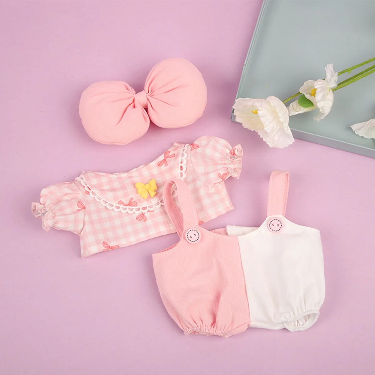 Cute Mini Plush Doll Strap Pants Set Cute Sweetheart Strap Pants Accessories For Labubu DIY Gift
