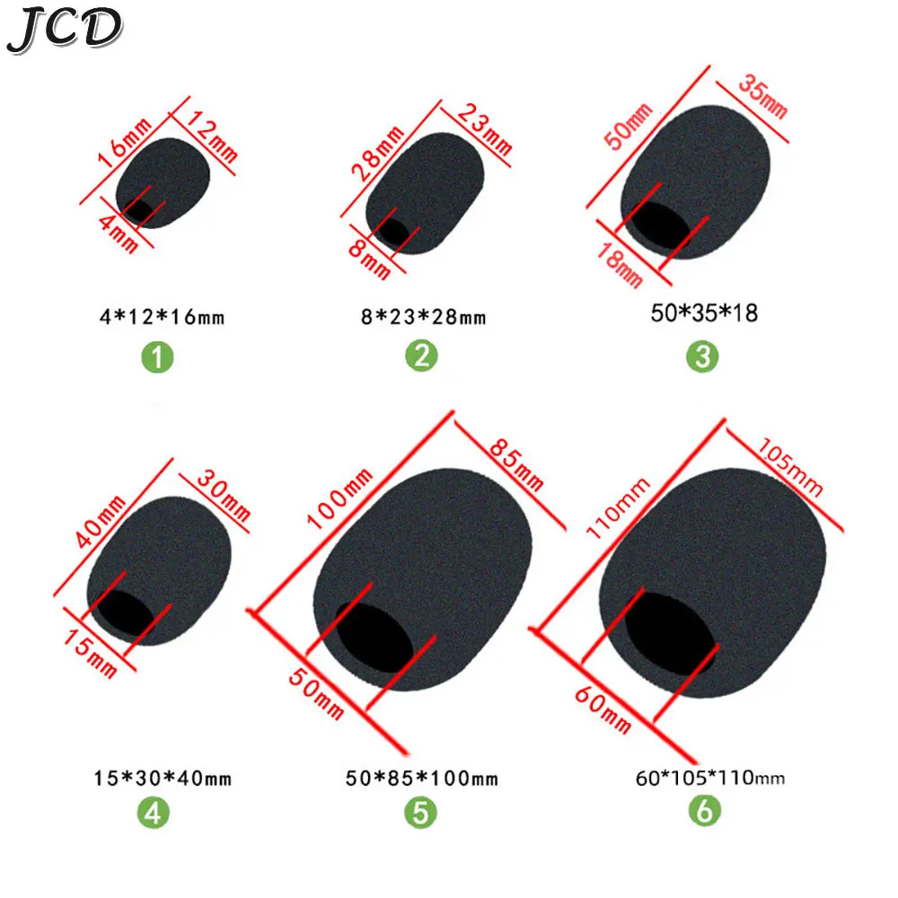 JCD Microphone Foam Covers Mic Protector Replacement Covers Headset Windshield Sponge Covers Microphone Cover for Mic