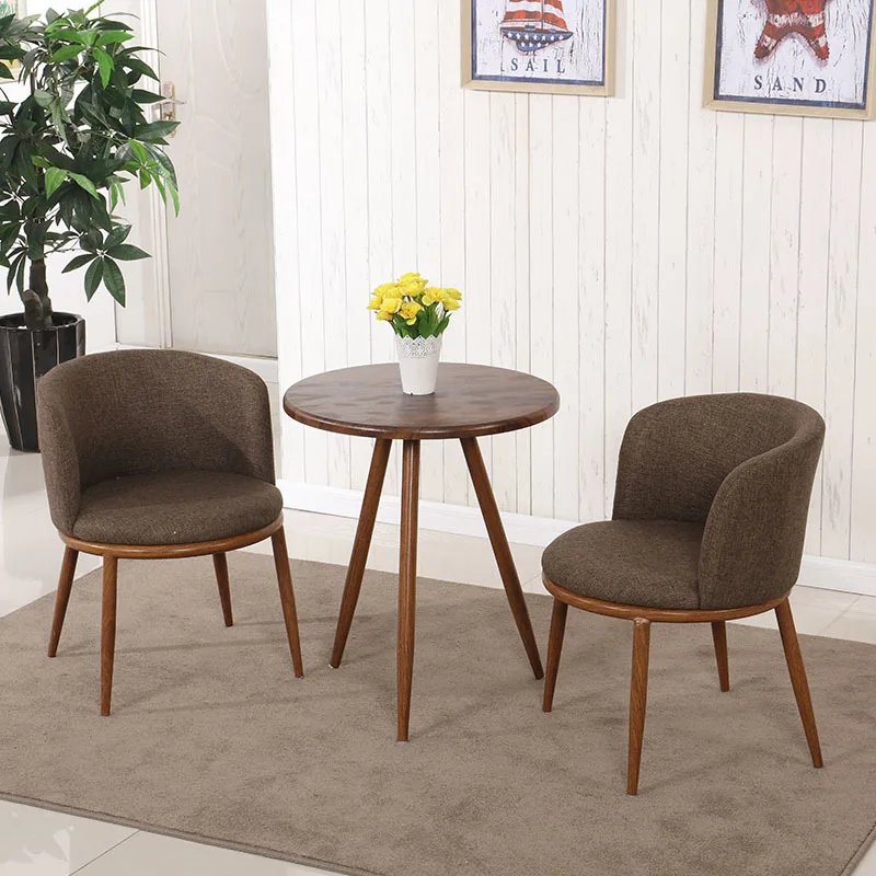 

Nordic imitation solid wood negotiation dining table and chair combination modern simple small apartment creative leisure round