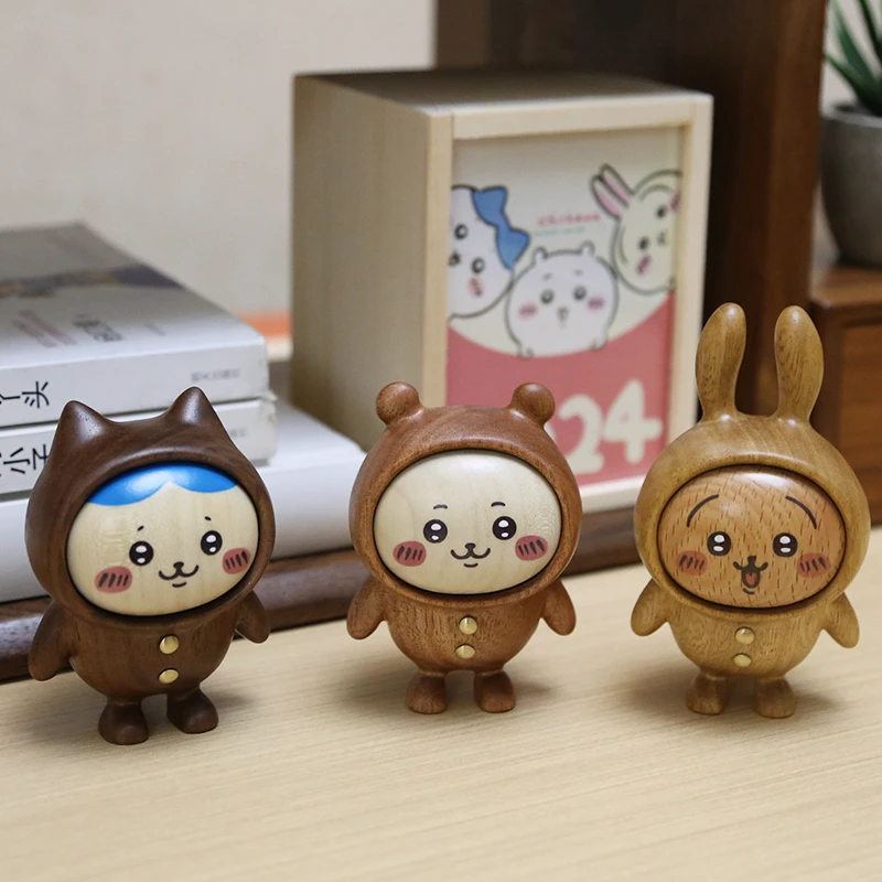 Chiikawa Hachiware Usagi Cute cartoon solid wood desktop ornaments for birthday gifts