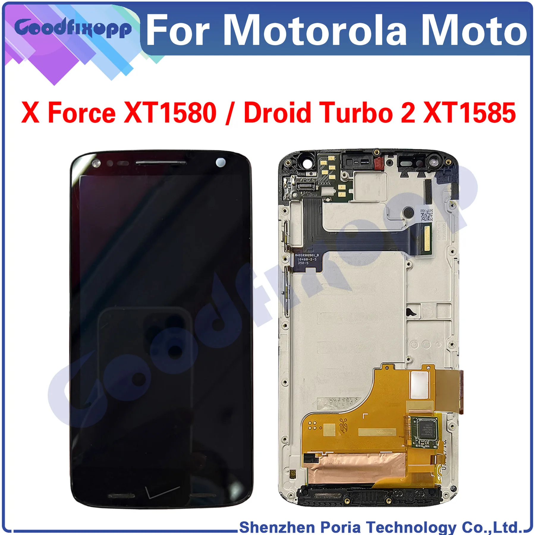 For Motorola Moto X Force XT1580 / Droid Turbo2 Turbo 2 XT1585 LCD Display Touch Screen Digitizer Assembly Replacement