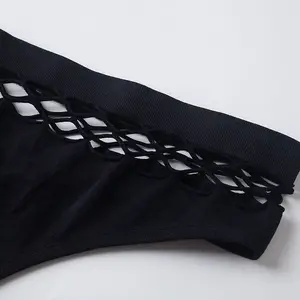 نسائي مثلث ثونج, ملابس داخلية للياقة البدنية, سلس, ثقب شبكة صيد السم, جوفاء, رياضة, تي بنطال, مثير أفضل 10 سراويل مبيعات مع ثقب في - رقم 6