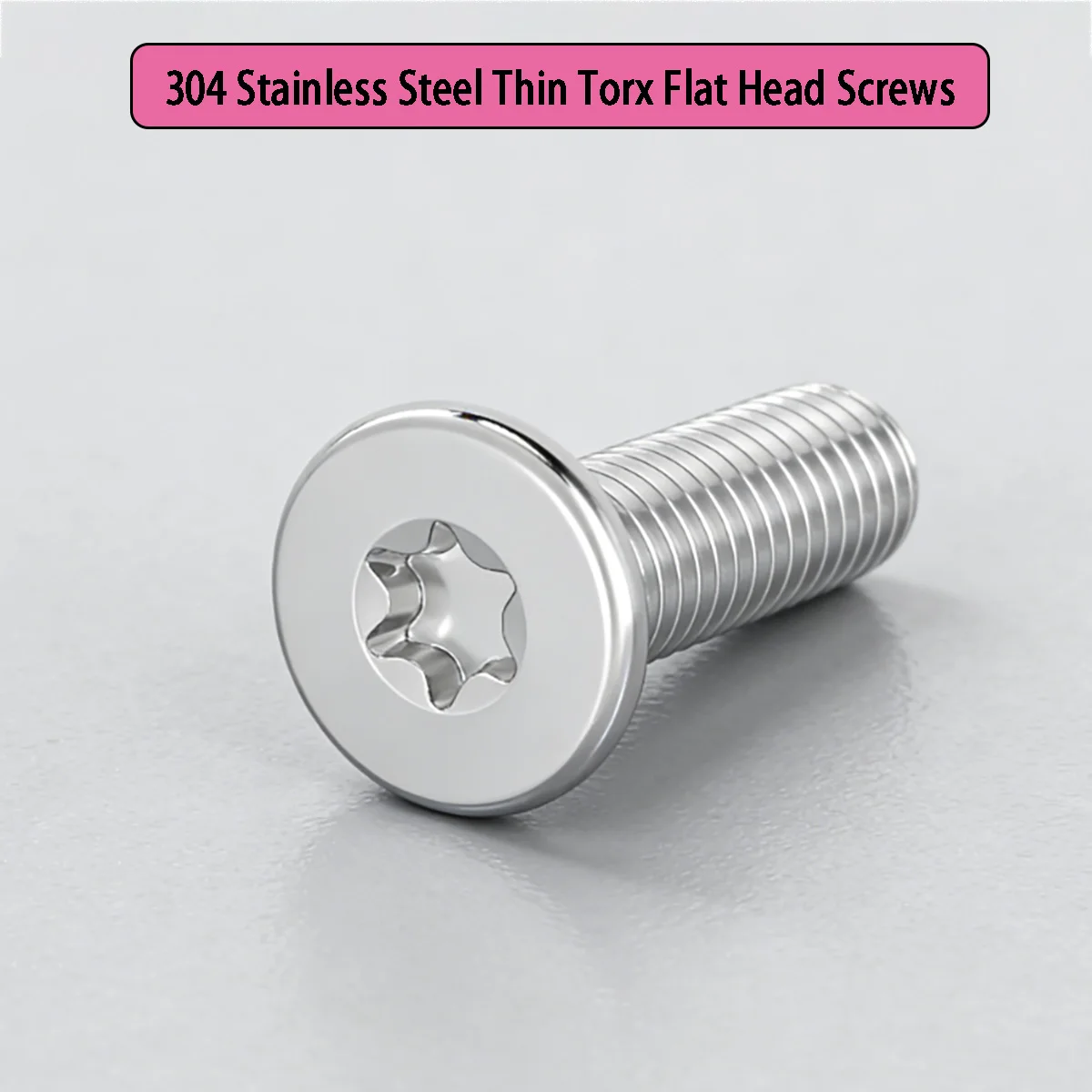 304 Stainless Steel Thin Torx Flat Head Screws - Ultra-Low Profile Large Flat Head Bolts for Laptop M1.6-M8