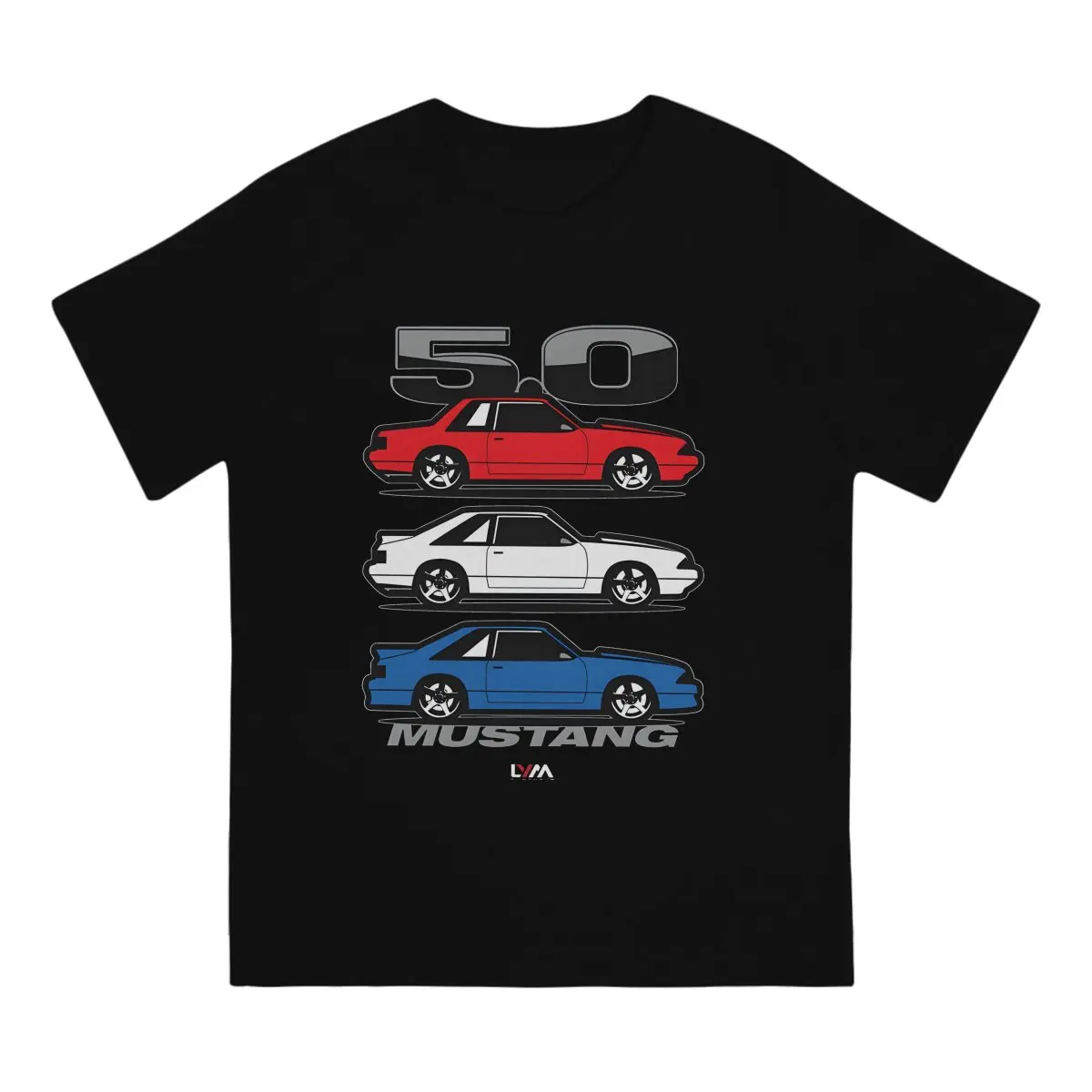 Ford Mustang USA Sides T-Shirt for Men American Foxbody Novelty Pure Cotton Tee Shirt Crew Neck Short Sleeve T Shirt Summer Tops