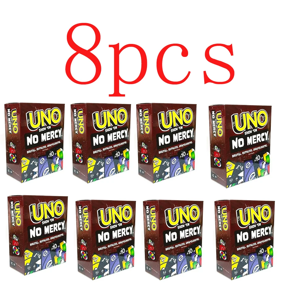 8pcs Uno No mercy Game Board Games UNO Cards Table Family Party Entertainment UNO Games Card Toys Children Birthday Christmas