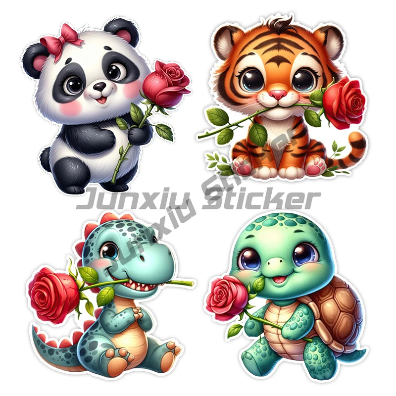 

Car Sticker Animal with Rose Waterproof Vinyl Decal Car Accessories Decor