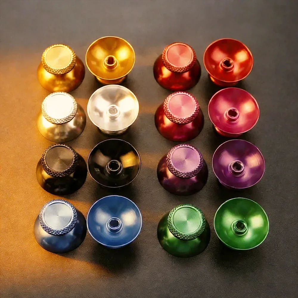 For PS5 Controller Aluminum Thumbsticks with Silicone Thumb Grip Caps, Custom Color Enhanced Grip Gaming Parts