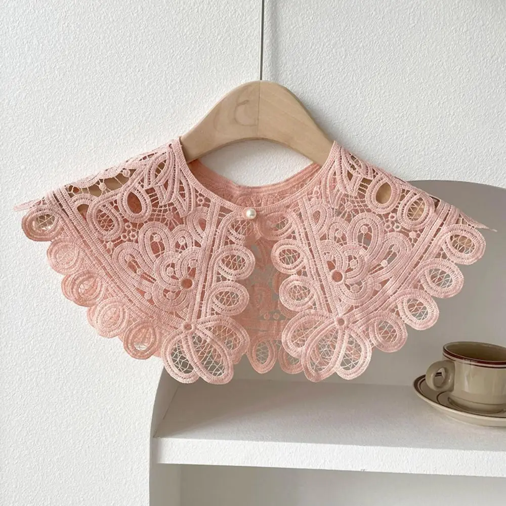 Collar Lace Fake Collar Pearl Dress Decorative Shoulder Decoration Shirt Collar Detachable Round Neck Knitted Shawl