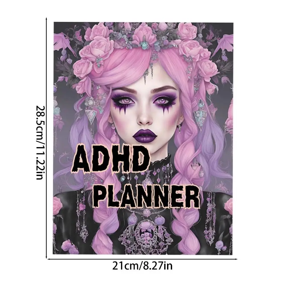 To Do List Pastel Goth ADHD Planner Helps Manage 43 Page ADHD Notebook Time Organizer Editable Plan Notebook Stationery