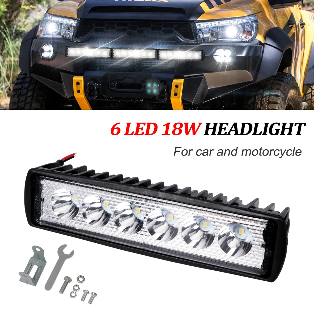 1 шт., 6 светодиодов, Универсальные фары для внедорожника, 18 Вт, 800 лм