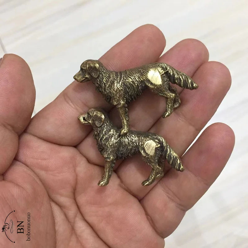 Antique Bronze Statue Lucky Dog Pure Copper Desktop Animal