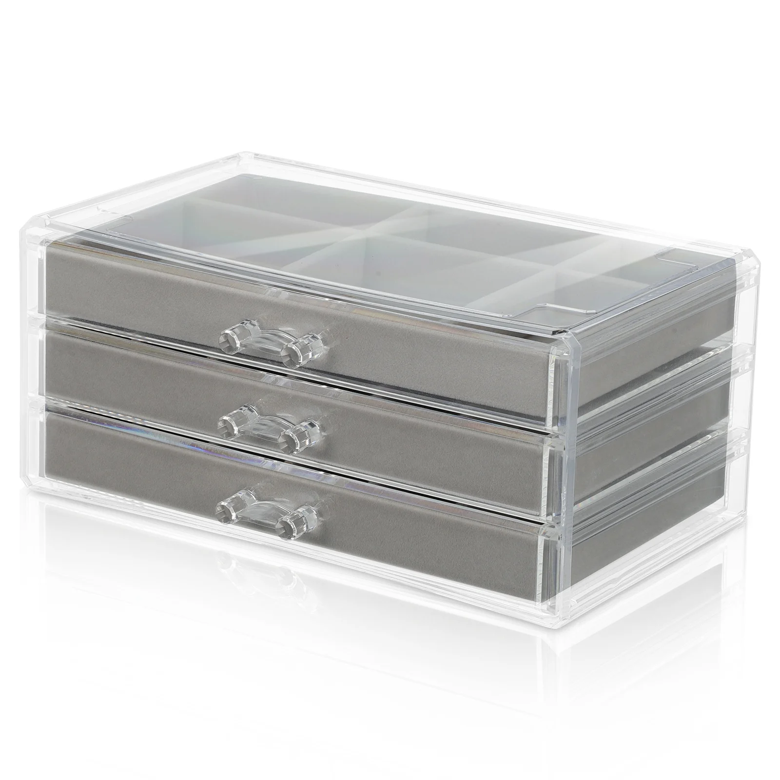 Jewelry Box Organizer Clear Earring Holder Organizer Jewelry Storage Drawer Case for Rings Earrings Necklaces Earring Holder