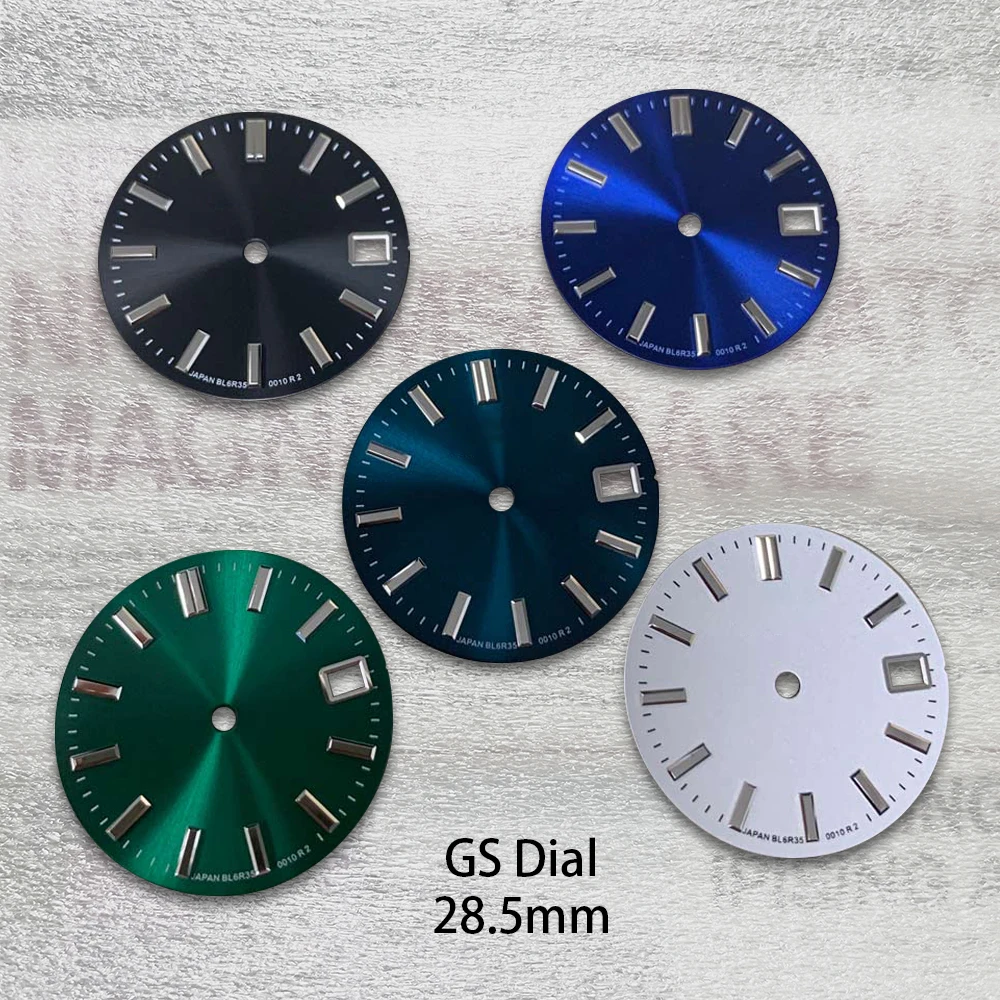 

28.5mm GS Logo Dial Fit For NH35/NH36/4R/7S/8215 No Luminous Movement Watch Modification Accessories