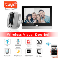 Tuya Smart Video Doorbell 4.3 Inch IPS Screen 1080P/158° Doorbell Camera WIFI Home Monitoring Remote Video Intercom Doorbell Cam