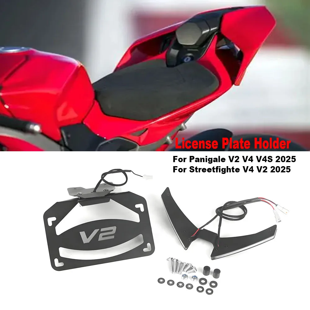 

Motorcycle Rear Short Tail Stock Tidy License Plate Holder Tailstock Bracket For Ducati Panigale V2 V4 V4S Streetfighte V4 2025-