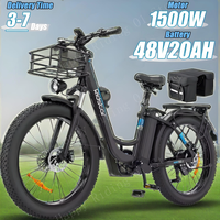 MN26 E-Bike 1500W Powerful Motor 48V20AH Battery Leisure Travel Electric Bike 26-Inch Fat Tire 7-Speed highway Electric Bicycle