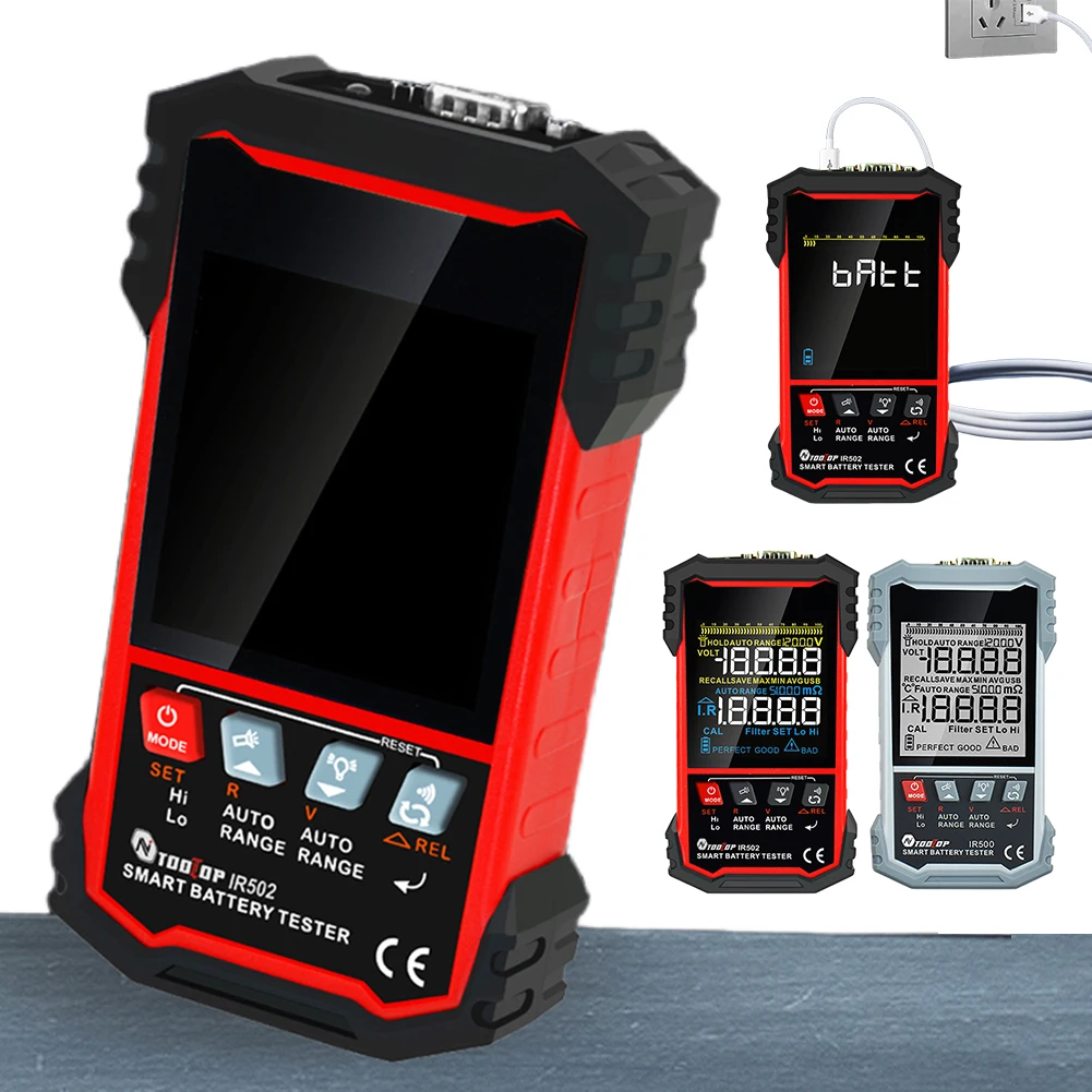 IR500/IR502 Battery Internal Resistance Test Instrument Calibratable 120V 0.000mω-500ω Lithium Nickel-cadmium Batteries Tool