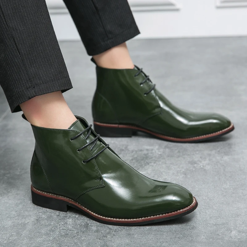 2026 Autumn Fashion Brand Men's Outdoor Motorcycle Boots High Quality Men's Comfortable Lace Up Round Toe Casual High Top Boots