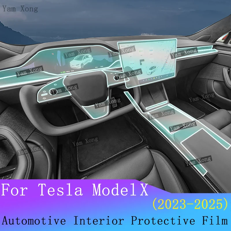 

For Tesla Model X Auto navigation scratch Transparent protective Full set interior Film Center Console Anti-scratch Repair Films