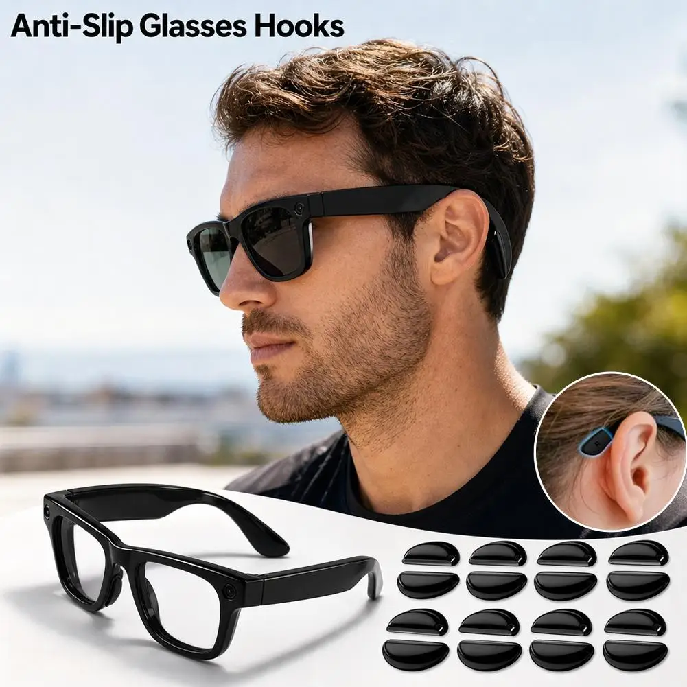 8 Pairs Eyeglass Comfort Accessory Set For Ray-Ban Meta Eyeglasses Anti-slip Case Smart Glasses Accessories Anti-Slip Ear Hook