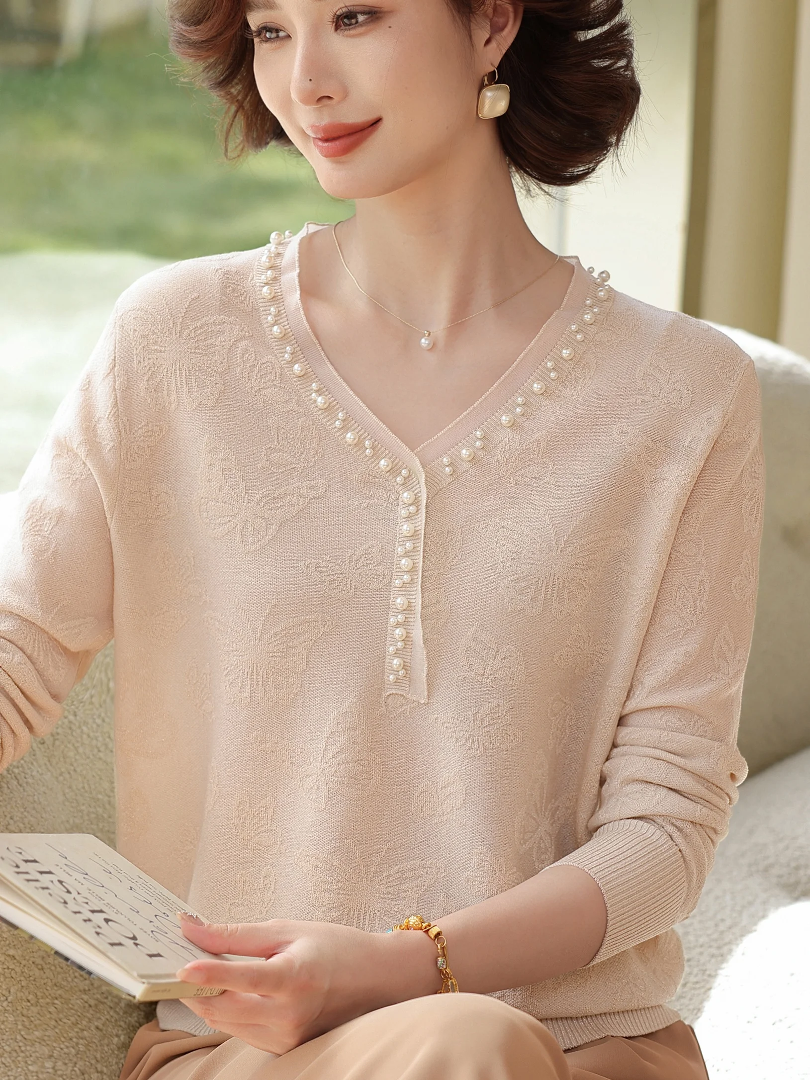 

Spring Autumn New Sle Knitted Sweater Long Sve Loose Fit Base Layer Top for Older Women Faionable Comfortable Maternit...