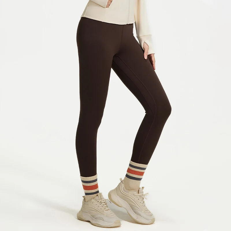 

Basic Solid Color High Waist Tight Yoga Pants Women Autumn Winter Fleece Thicken Leggings Woman Pilates Sports Stretch Leggings