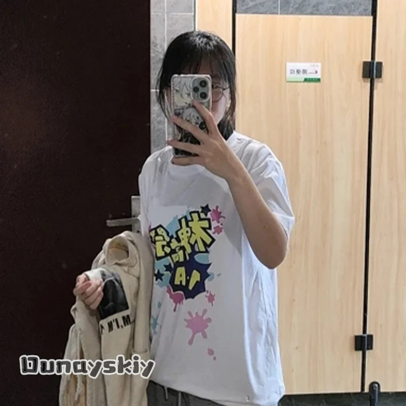 مشروع Sekai الملونة المرحلة Shiraishi قميص تأثيري زي الكرتون أنيمي تي شيرت مطبوع هالوين لعب الأدوار للجنسين الزي