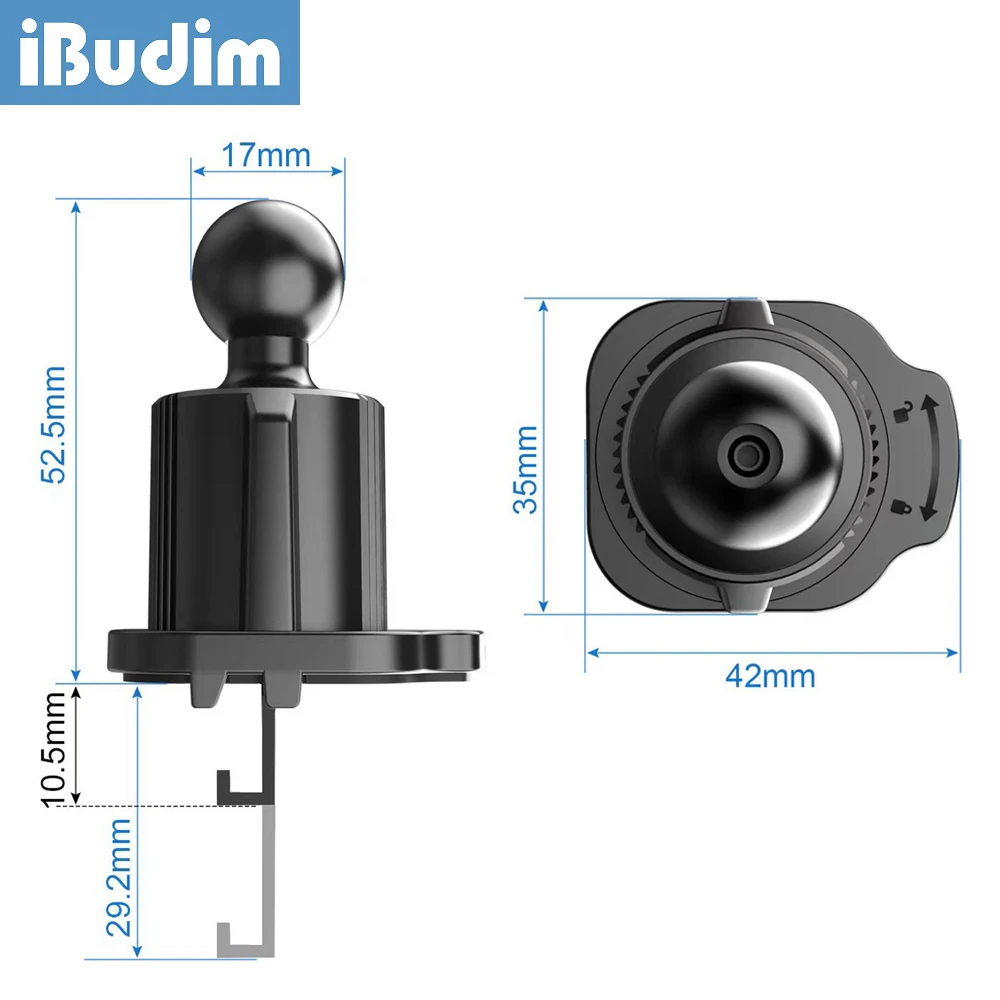 iBudim Car Phone Holder Accessories 17mm Ball Head Car Air Vent Clip for Phone Holder GPS Support Car Air Outlet Cellphone Mount