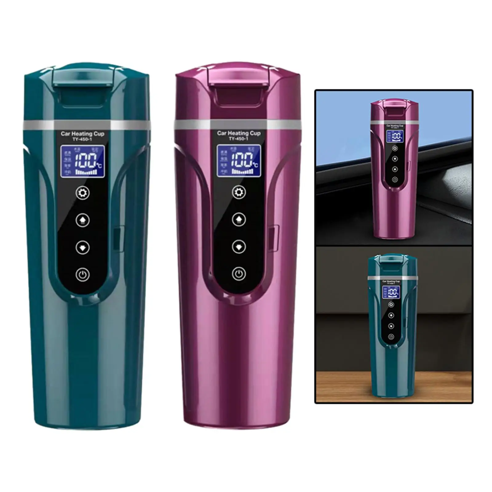 

Автомобильная кружка-термос 450 мл, портативная, герметичная, из нержавеющей стали 304, 24В/12В, электрическая