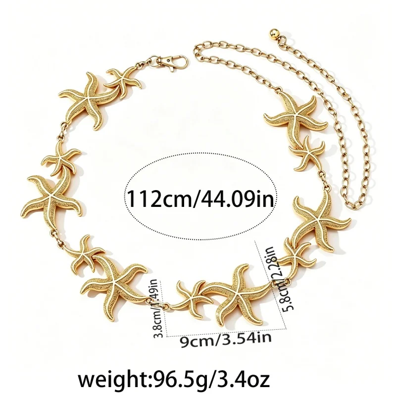 Ethnic Style Starfish Waist Chain Accessories Bohemian Versatile Belt Women's Dress High-end Dress With Waistband Metal Belts