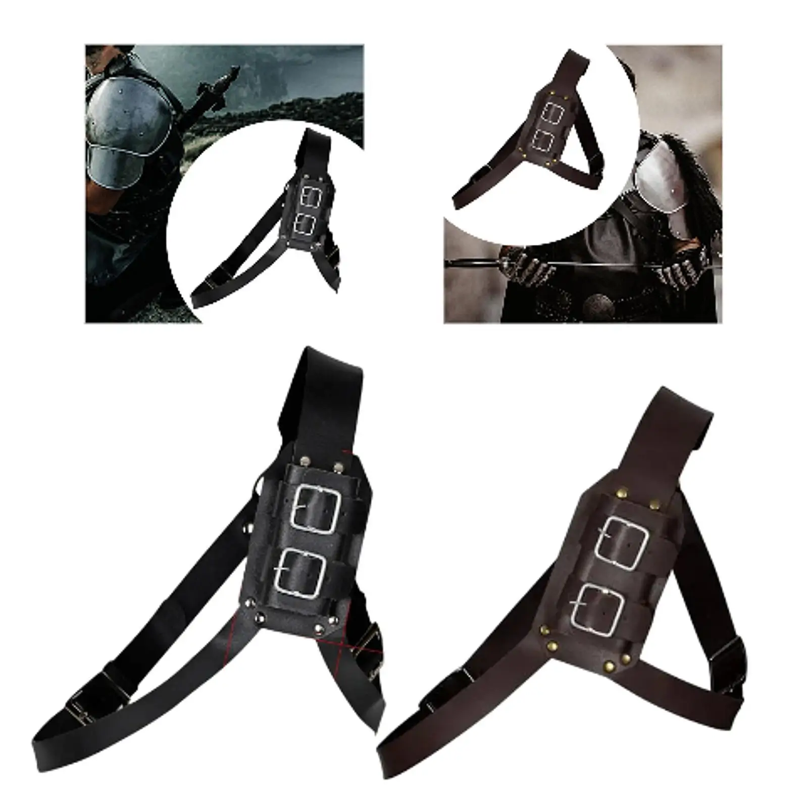 Retro Sword Cover Sword Holsters High Performance Vikings Scabbard Stage Show Leather Backed Sword PU Leather Backsword Sheath