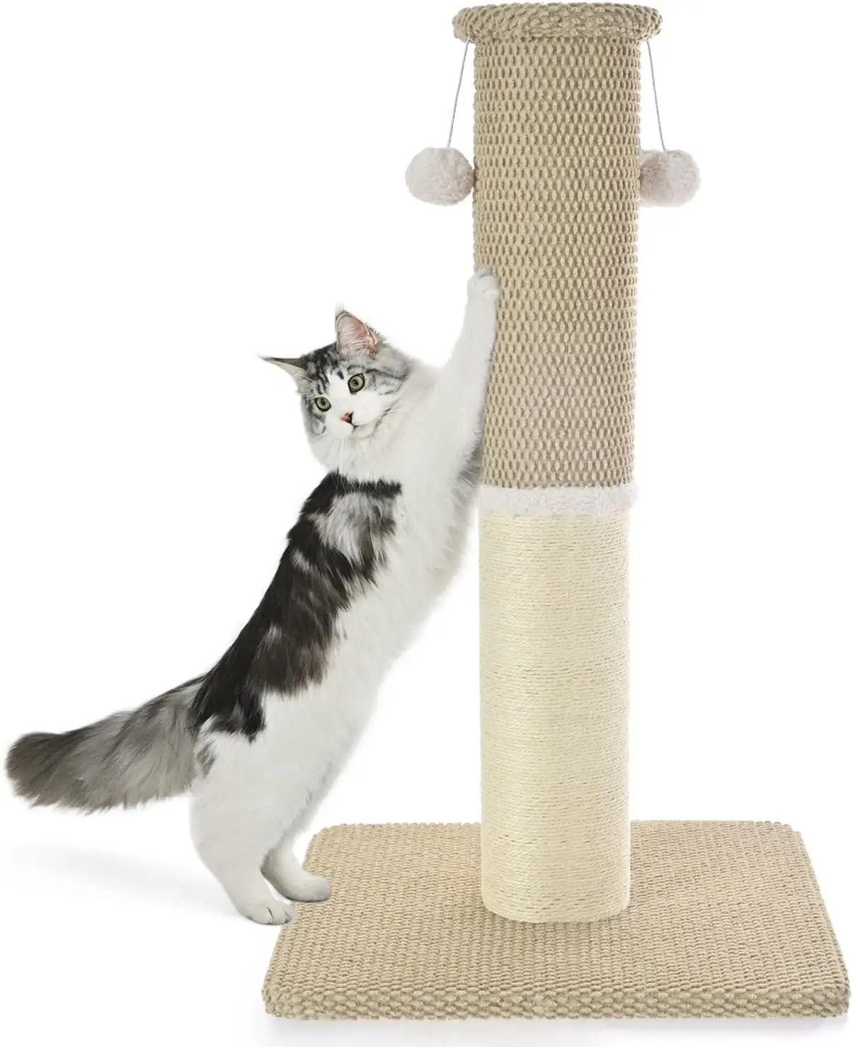 

Made4Pets Tall Cat Scratching Post, Heavy Duty and Thicker Scratching Posts for Indoor Cats Adults, 33" Natural Sisal Ca