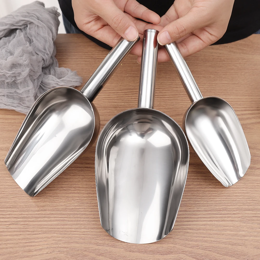 3/1Pcs Stainless Steel Ice Shovel Multi-purpose Grain Coffee Beans Shovel Candy Food Scoops Measuring Spoon Bar Kitchen Gadgets