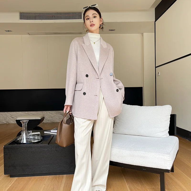 2025 Women's 100% Cashmere Thick Double sided Jacket Classic Multi functional Fashion Suitable for Business