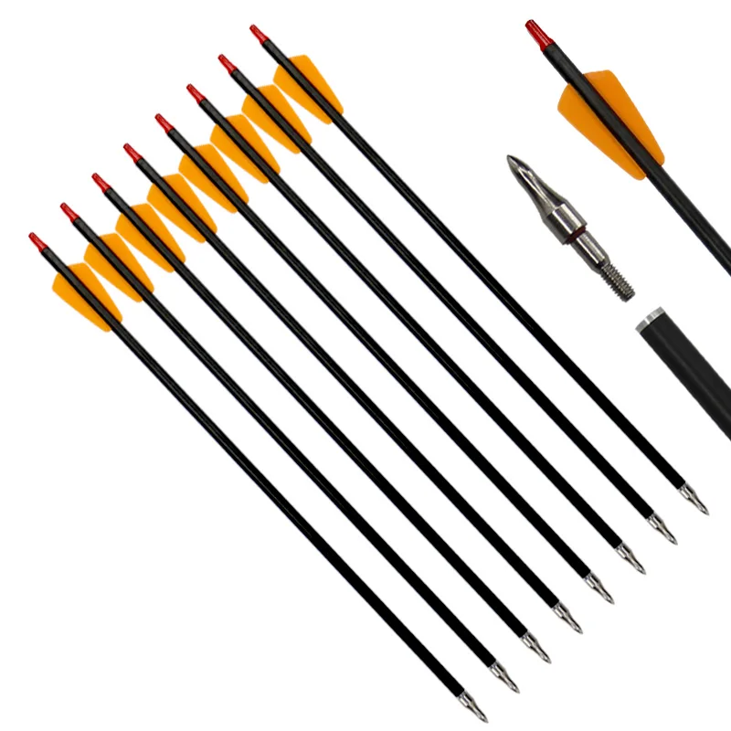ID7.6mm Cross Bow And Arrows 7.5/15 Inch 100% Pure Carbon OD8.8mm For Archery Outdoor Hunting Arrow 6/12Pcs
