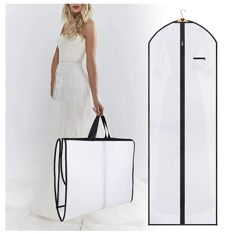 

Wedding Dress Dust Cover Garment Suit Dress Jacket Clothes Coat Dustproof Cover Protector Travel Bag Suit Clothes Cover 60x180cm