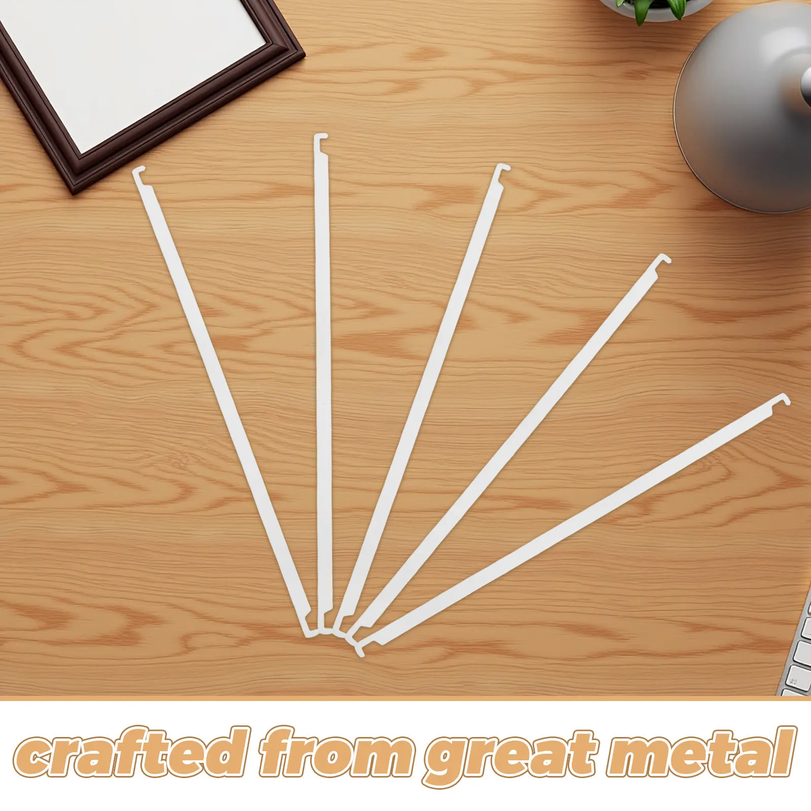 10 Pcs File Folder Hanging Bars Management Rods Storage Cabinet Filing Organizer Drawer Metal view 3